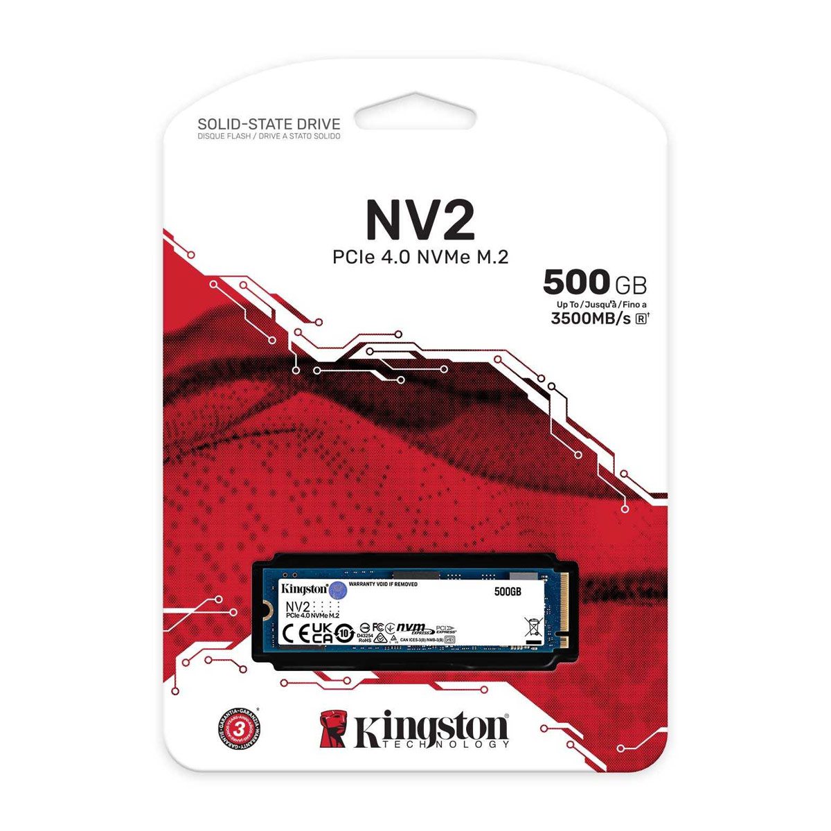 SSD M.2 2280 Kingston NV2 500GB 3D QLC NVMe 3